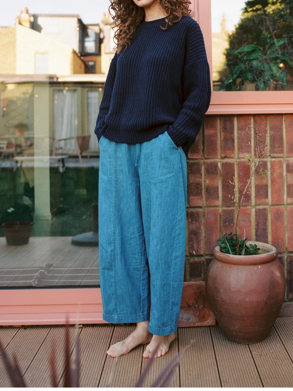 The Simple Folk Chambray Denim Trouser L